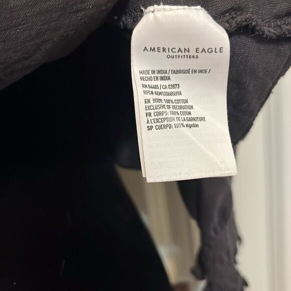 American Eagle Outfitters Grey Floral Embroidered Top Blouse Off Shoulder XS S - Picture 5 of 11